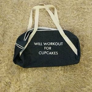 Will workout for cupcakes - chambray denim tote ba